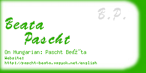 beata pascht business card